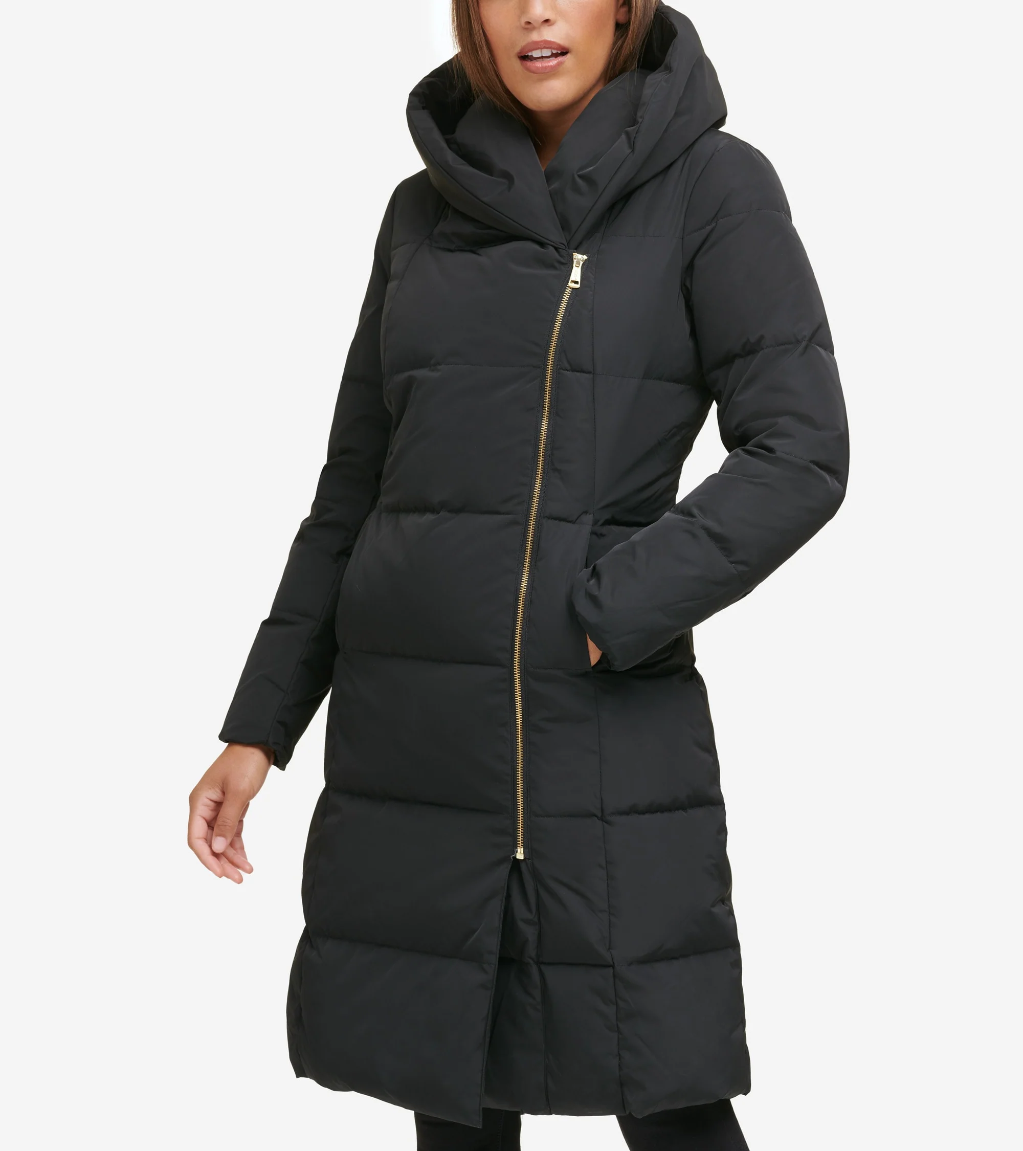 Women's Signature Asymmetrical Collar Convertible Coat 40in