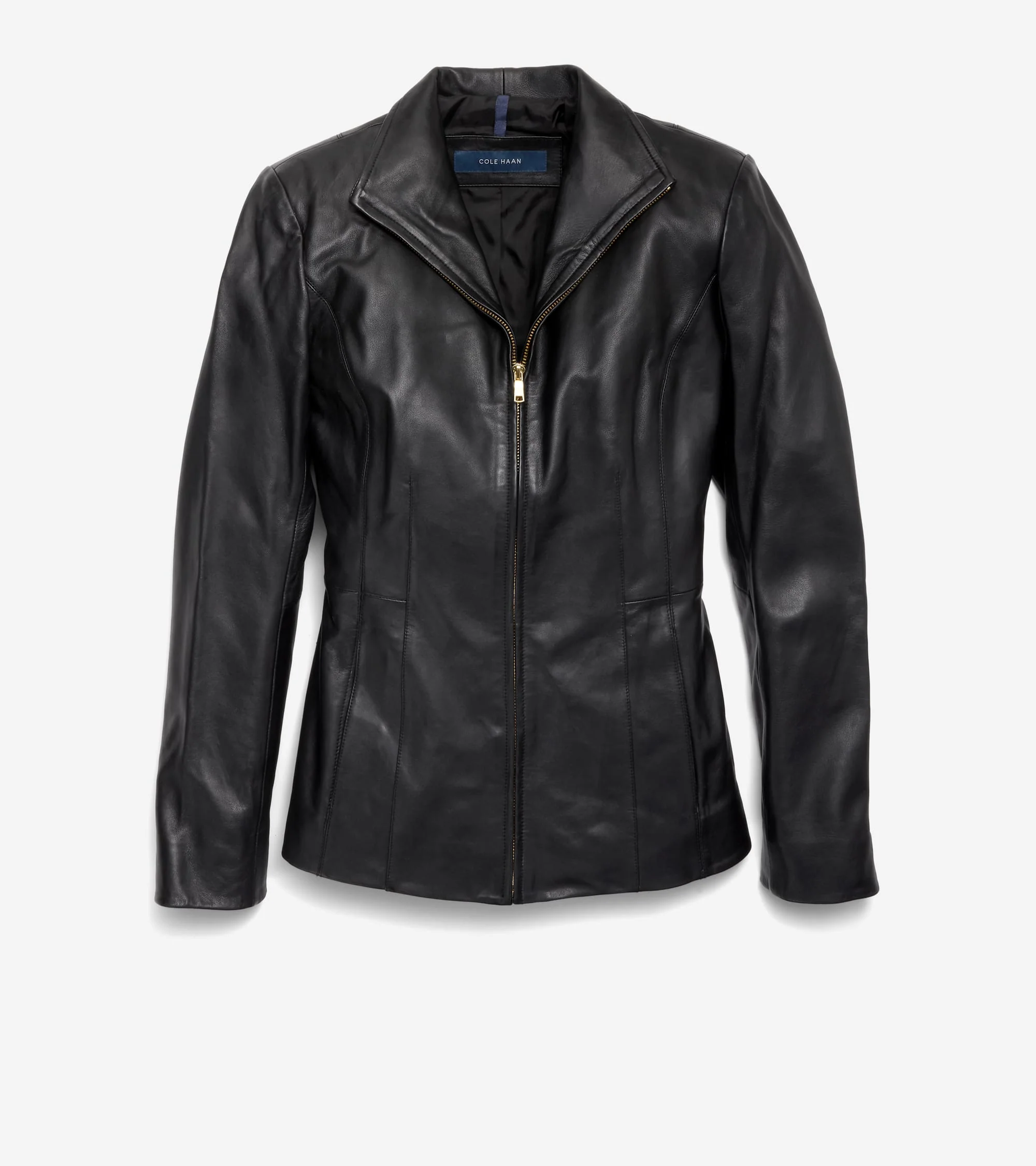 Women's Wing Collar Leather Jacket - Image 3
